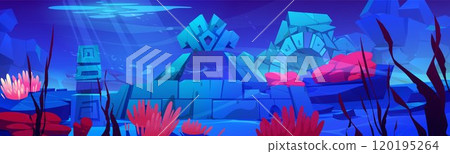 Underwater sunken lost city 120195264