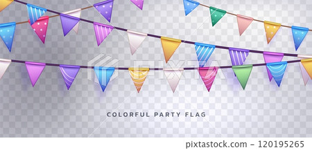Triangle flag garland for birthday party vector Triangle flag garland for birthday party vector 120195265