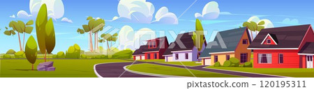 Suburban town street 120195311