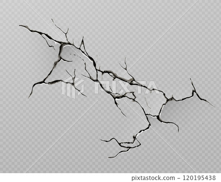 Broken concrete wall or cracked ground effect 120195438