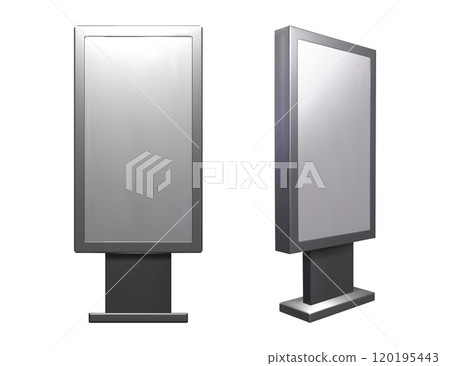 Outdoor street sidewalk vertical billboard mockup 120195443