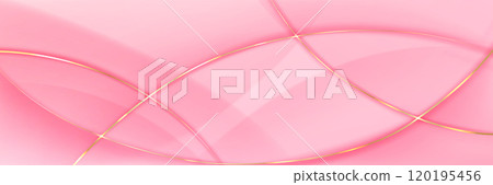 Pink background with abstract golden lines 120195456