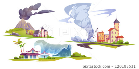 Natural disaster scenes set 120195531