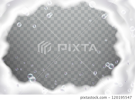 Bath soap or shower gel foam frame with bubbles Bath soap or shower gel foam frame with bubbles 120195547