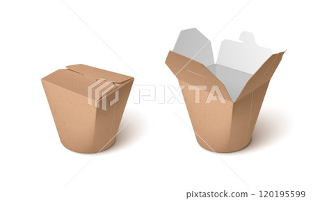 Cardboard take away box for noodle. 120195599