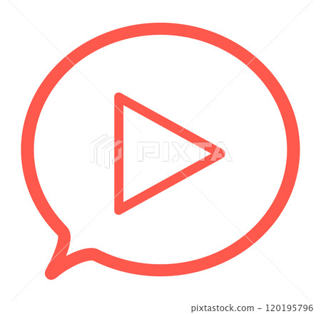 A simple red play button and speech bubble A simple red play button and speech bubble 120195796