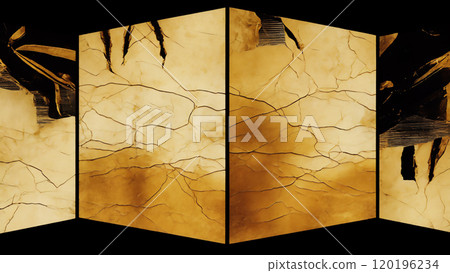 Old and dirty folding screen AI image Old and dirty folding screen AI image 120196234