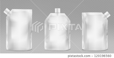 3D pouch bags set on transparent background 3D pouch bags set on transparent background 120196560