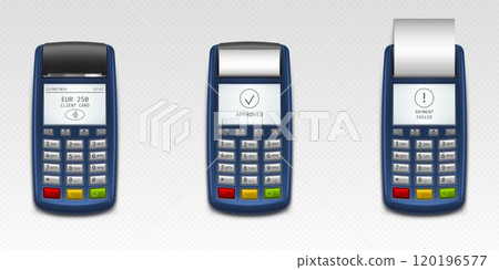 POS terminals set on transparent background POS terminals set on transparent background 120196577