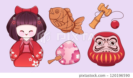 Traditional Japanese elements collection 120196590