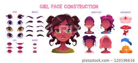 African girl face construction set 120196616