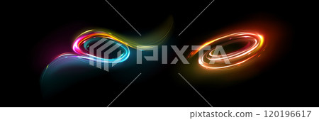 Abstract neon light swirls set Abstract neon light swirls set 120196617