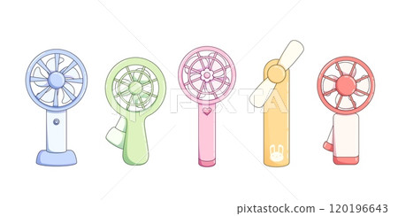 Cute portable electric fan. Cartoon vector 120196643
