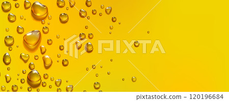 Yellow horizontal background with water droplets. Yellow horizontal background with water droplets. 120196684