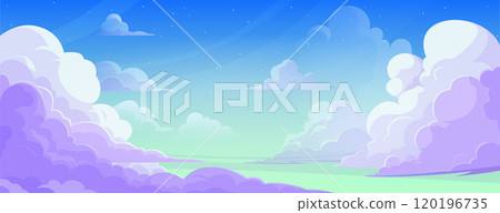 Anime blue sky with cloud cartoon background. Anime blue sky with cloud cartoon background. 120196735