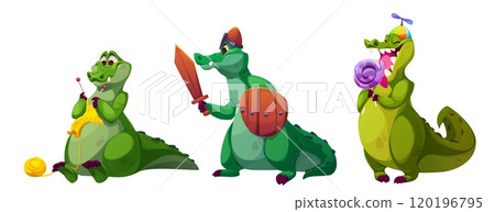 Cute alligator vector. Happy crocodile mascot 120196795