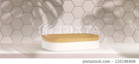 Wooden rectangular product podium 120196806