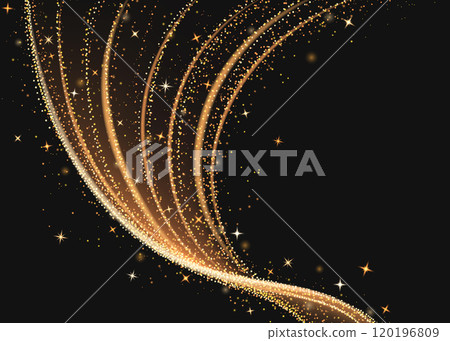 Magic gold glitter dust and star light wave vector 120196809