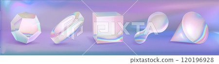 3d y2k hologram shape. Abstract liquid figure 3d y2k hologram shape. Abstract liquid figure 120196928