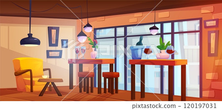 Cafe or restaurant interior Cafe or restaurant interior 120197031