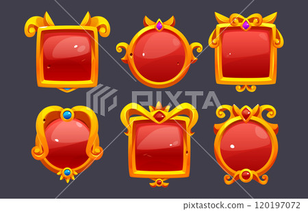 Golden fantasy medieval frame for game ui 120197072