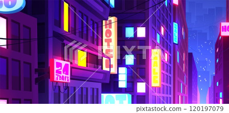 Modern city downtown at night Modern city downtown at night 120197079