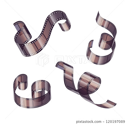 Film strip roll. 3d cinema reel tape frame vector 120197089