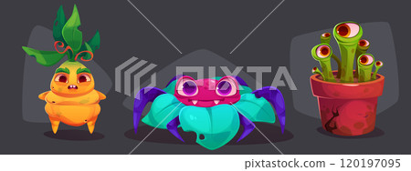 Creepy monster plants set 120197095