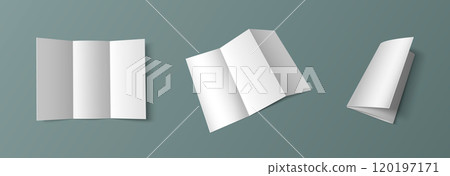 Tri fold white empty leaflet mockup Tri fold white empty leaflet mockup 120197171