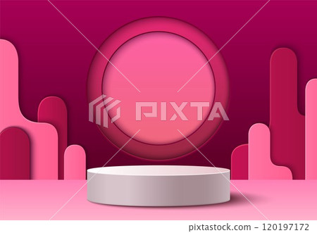 Cylinder podium on abstract color background Cylinder podium on abstract color background 120197172