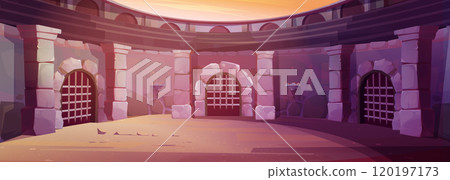 Empty ancient roman round gladiator arena 120197173