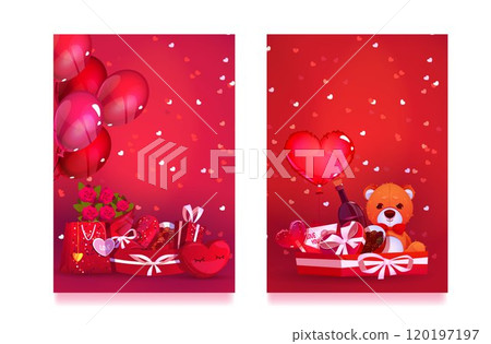 Valentine day or birthday vertical banners Valentine day or birthday vertical banners 120197197