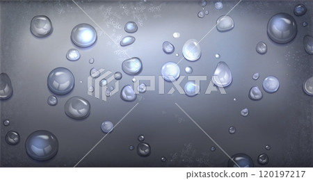 Water droplet background. Dew splash on glass 120197217