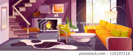 Cozy light living room interior. 120197218