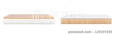 Square wooden platforms set isolated on white Square wooden platforms set isolated on white 120197283
