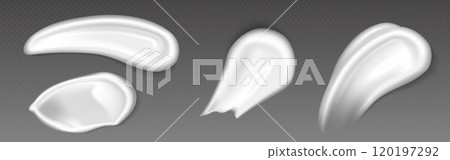 White creamy skin product. Cosmetic lotion smear 120197292