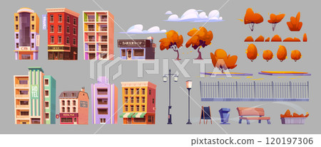 Autumn city street constructor set 120197306