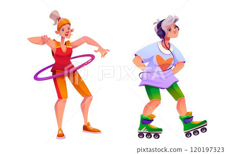 Old senior woman exercise for physical health Old senior woman exercise for physical health 120197323