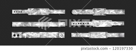 Holographic festival bracelet ticket mockup. 120197330