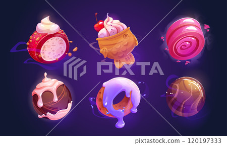 Sweet dessert planets set 120197333
