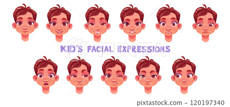 Boy facial expressions set Boy facial expressions set 120197340