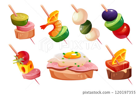 Finger food for buffet menu - canape appetizer 120197355