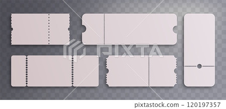 Empty white coupon and ticket mockup Empty white coupon and ticket mockup 120197357