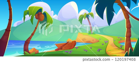 Tropical lagoon landscape 120197408