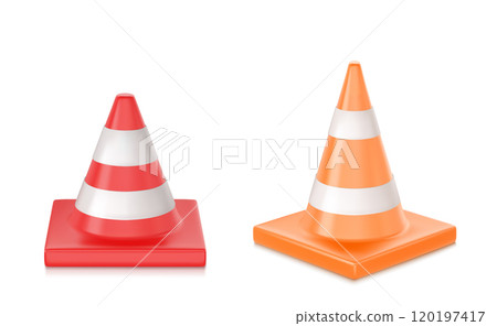 Traffic cone mockups set Traffic cone mockups set 120197417