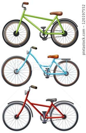 Colorful Bicycles Vector Illustration 120197552