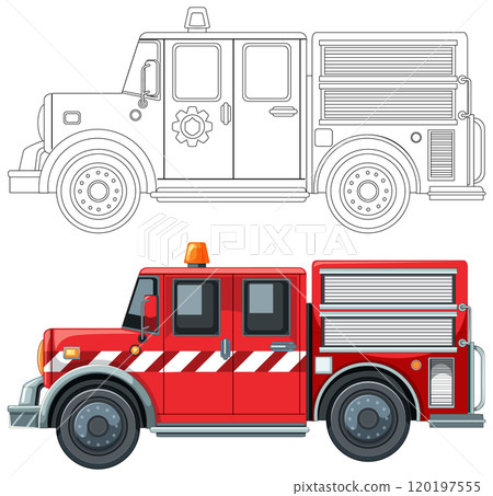 Fire Truck Vector Illustration Fire Truck Vector Illustration 120197555