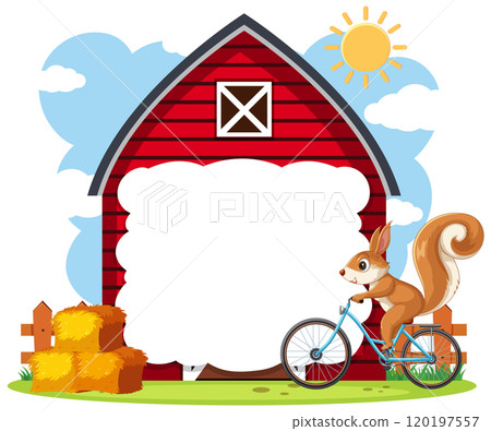 Squirrel Cycling by the Barn Squirrel Cycling by the Barn 120197557