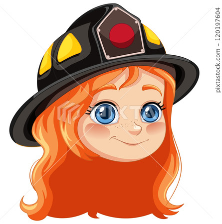Cute Firefighter Girl Illustration Cute Firefighter Girl Illustration 120197604