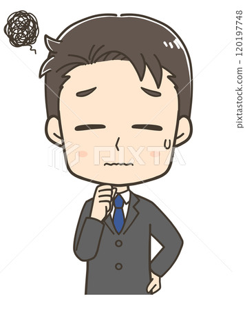Upper body illustration of a worried businessman Upper body illustration of a worried businessman 120197748